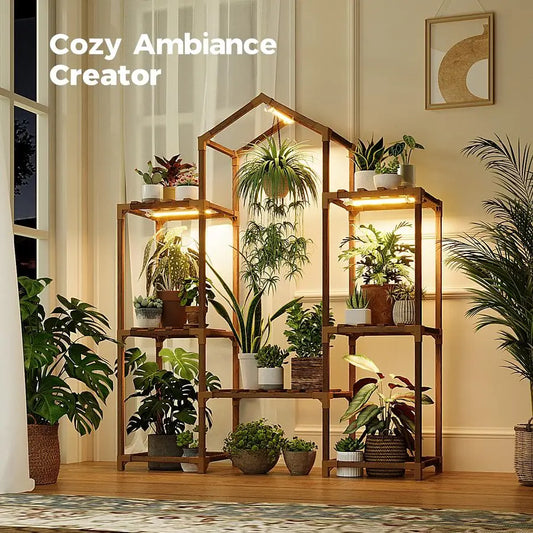 Plant Stand Display with Adjustable Full Spectrum Grow Lights