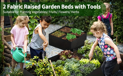 128 Gallon 8 Grid Raised Bed Garden For Growing Vegetables Potatoes Flowers