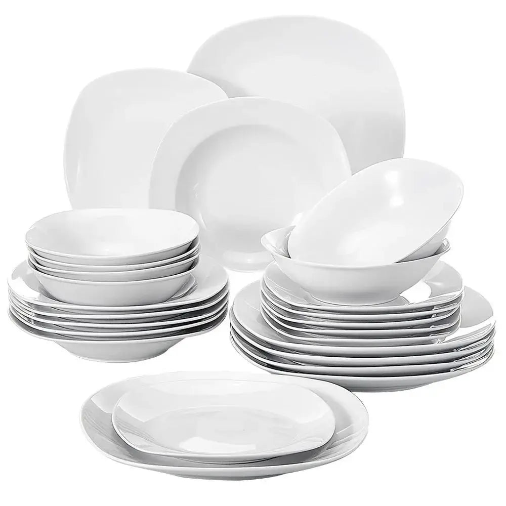 24-Piece Ceramic Porcelain Tableware Dinner Set