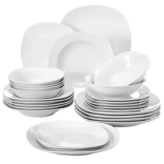 24-Piece Ceramic Porcelain Tableware Dinner Set