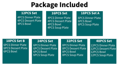 12/16/18/24 Piece Bohemian Style Ceramic Dinnerware Set