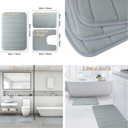 Super Absorbent Memory Foam Bathroom Carpets