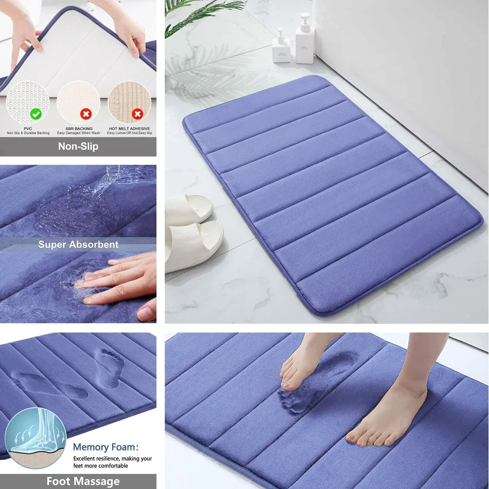 Super Absorbent Memory Foam Bathroom Carpets