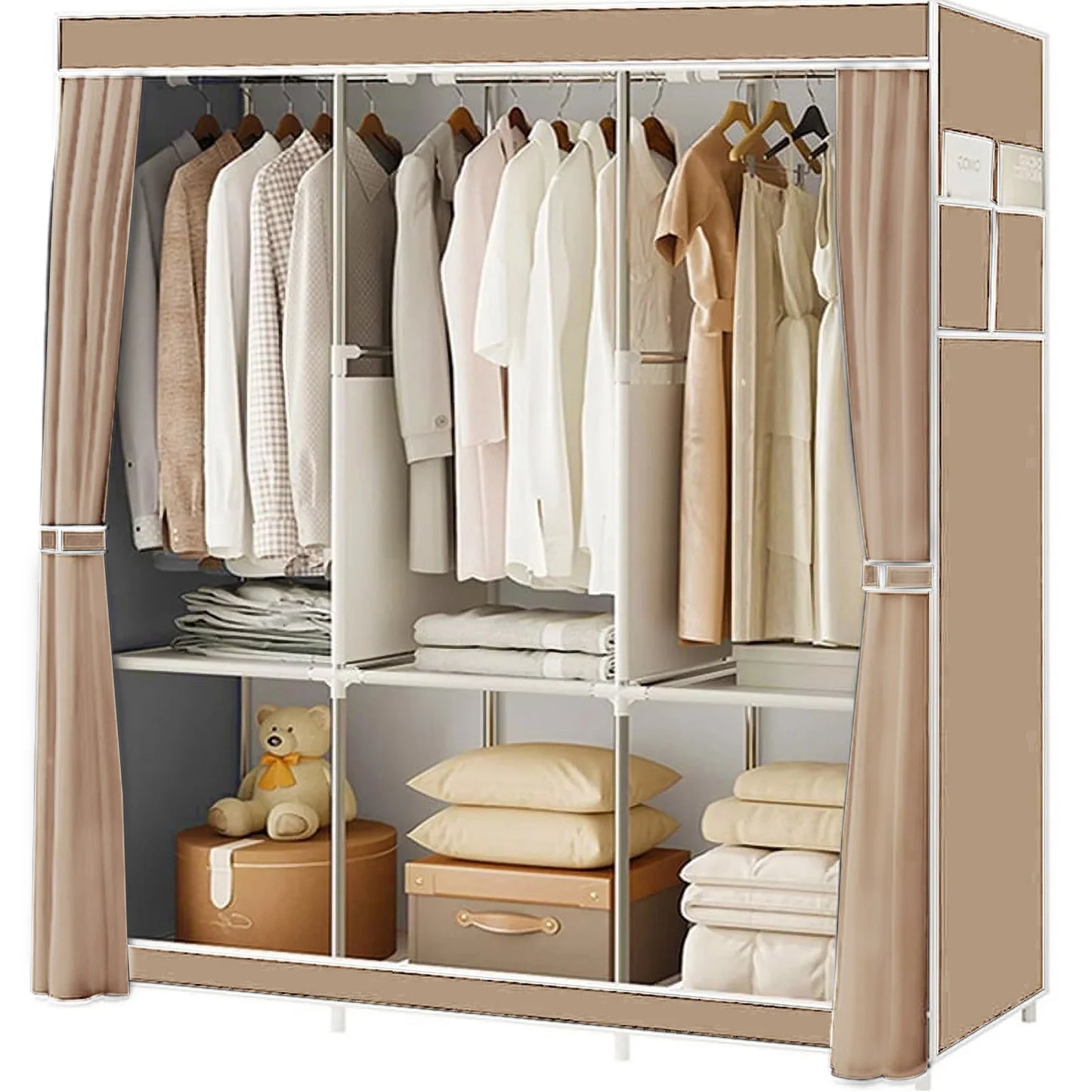 Portable Closet Storage Organizer Clothes Wardrobe
