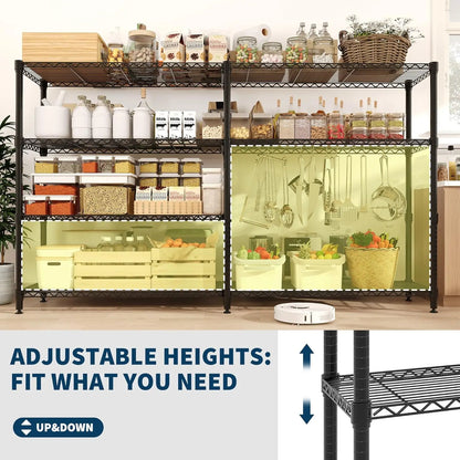 Heavy Duty Adjustable Metal  Storage, 4/5 Shelves Tiers