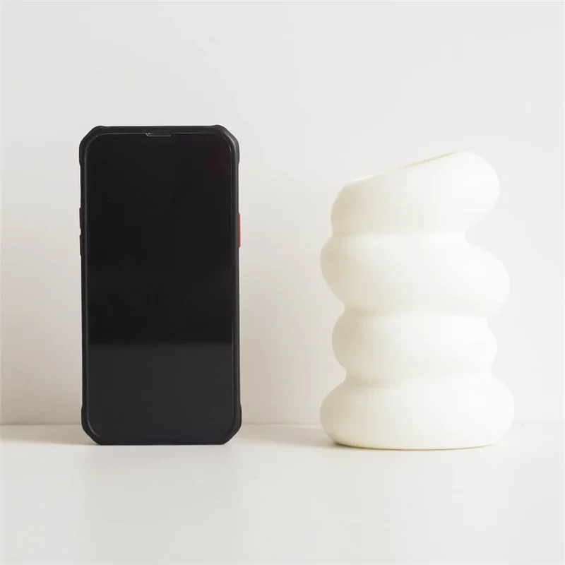 Nordic Inspired Spiral White Flower Vase