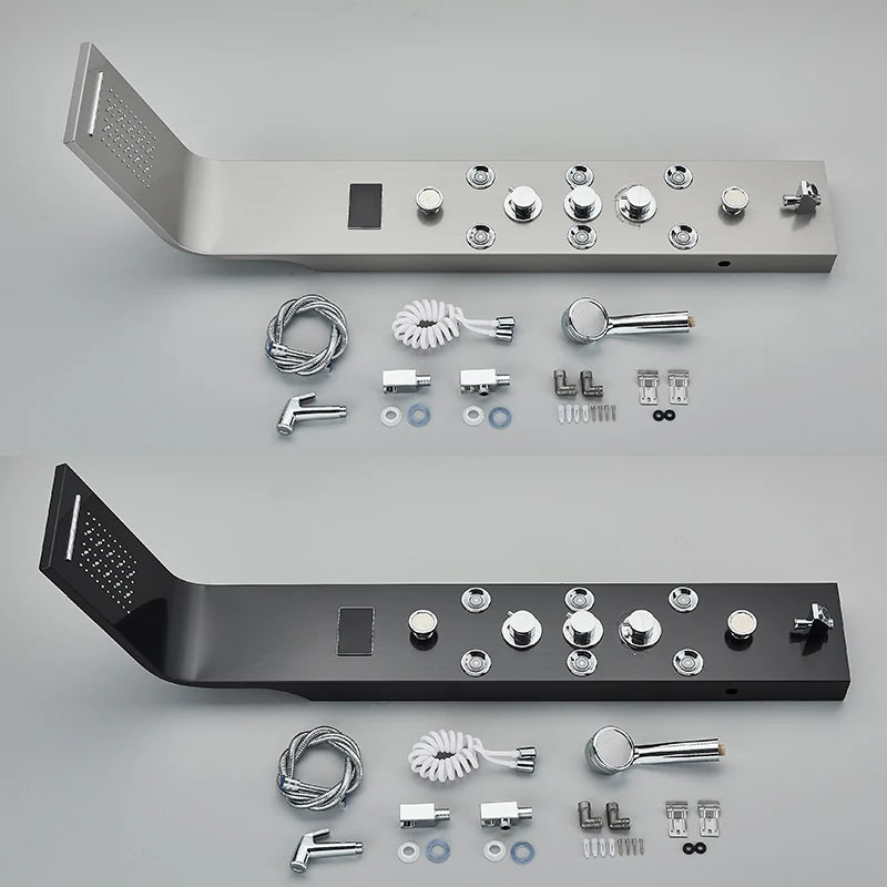 LED Shower Panel with Rainfall/Waterfall and Body Spray Heads