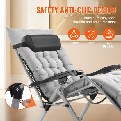 Zero Gravity Recliner Lounge Chair Adjustable Anti Gravity Chair with Cushion Footrest and Cupholder