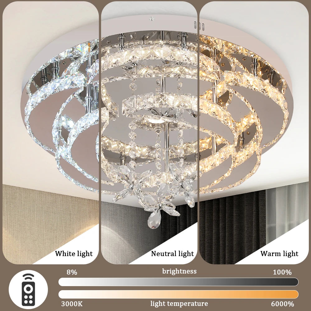 Modern Dimmable LED Luxury Crystal Chandelier