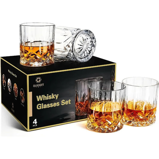 Lead-Free Crystal Whiskey Glasses, Set of 4