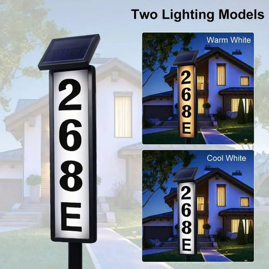 Solar Powered LED Home Address Sign