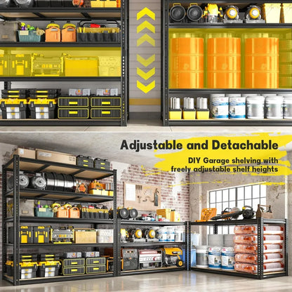48" W Garage Shelving; Heavy Duty 2800LBS Capacity, 72" H x 48" W x 18" D