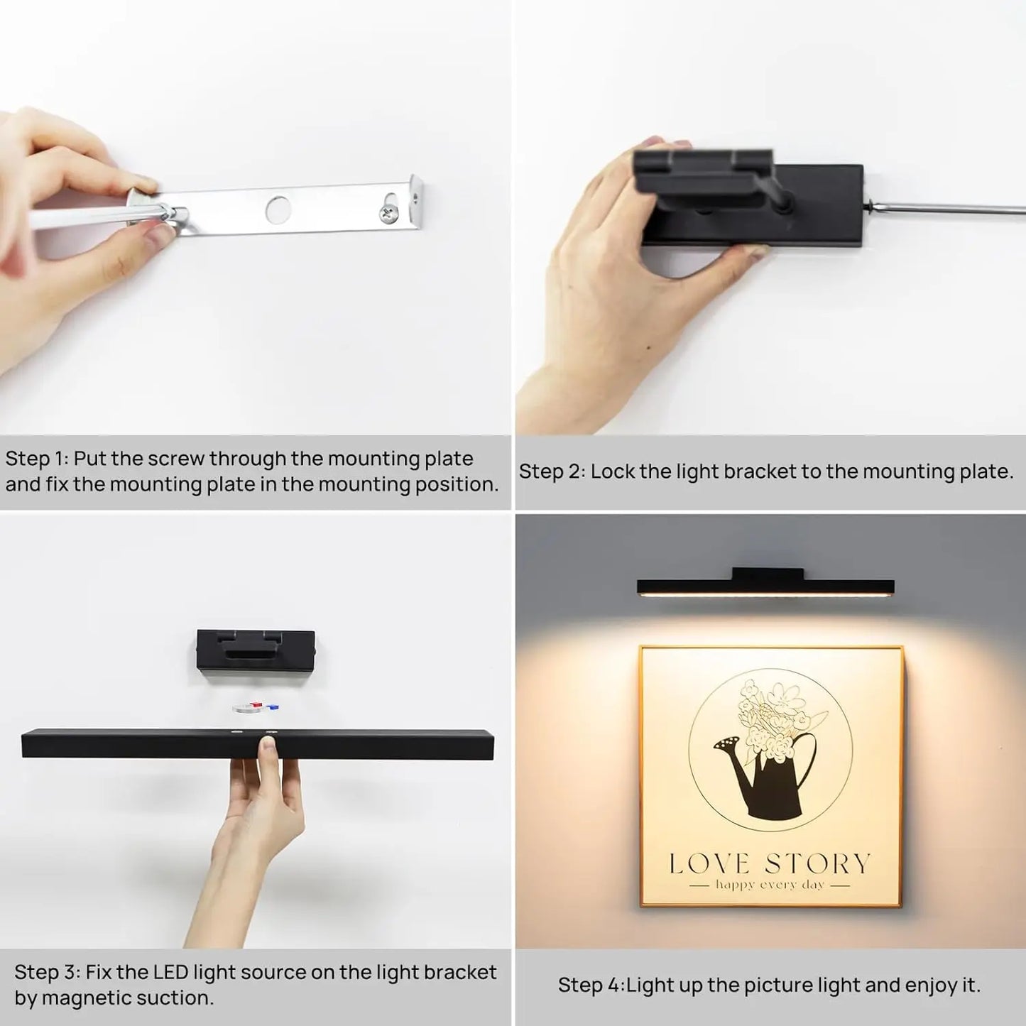 16in Wireless Dimmable Art Light with Remote Control, Rechargeable