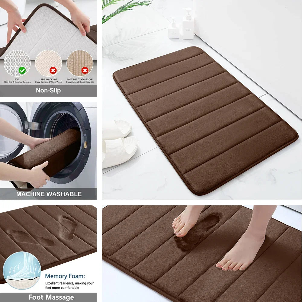 Super Absorbent Memory Foam Bathroom Carpets