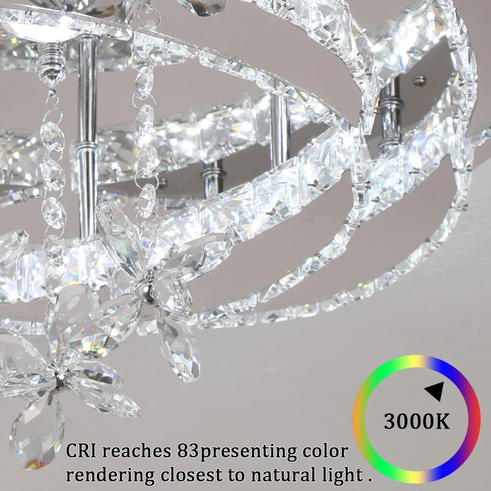 Modern Dimmable LED Luxury Crystal Chandelier