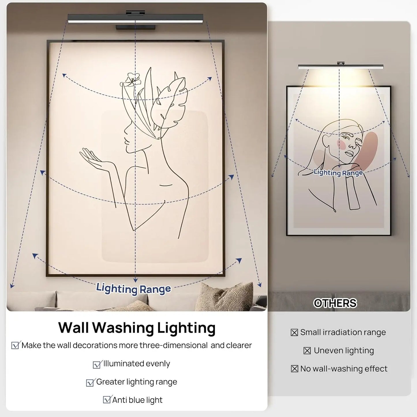 16in Wireless Dimmable Art Light with Remote Control, Rechargeable