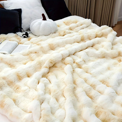 Ultra-Cozy Faux Rabbit Blanket Throw