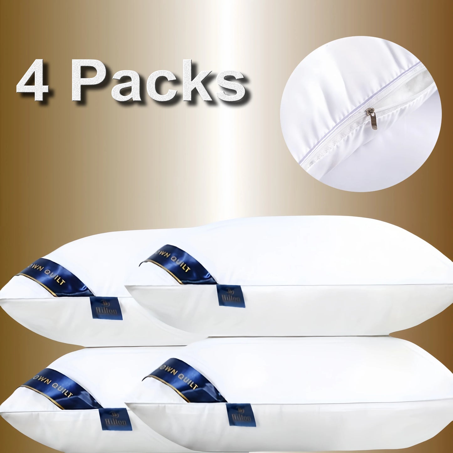 Hotel Quality Luxury Pillows. 2 or 4 Pack