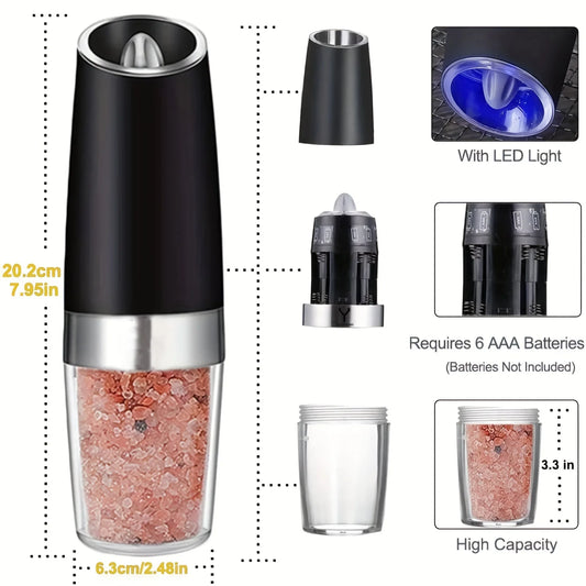 2-piece Automatic Pepper and Salt Grinder