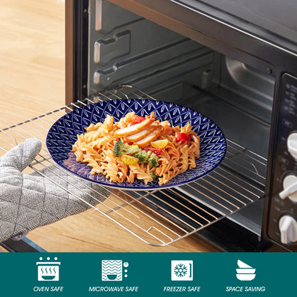 12/24/36 Piece Chinese Blue and White Porcelain Plate Set Tableware Set with 4PCS Dinner Plate/Dessert Plate/Ceral Bowl