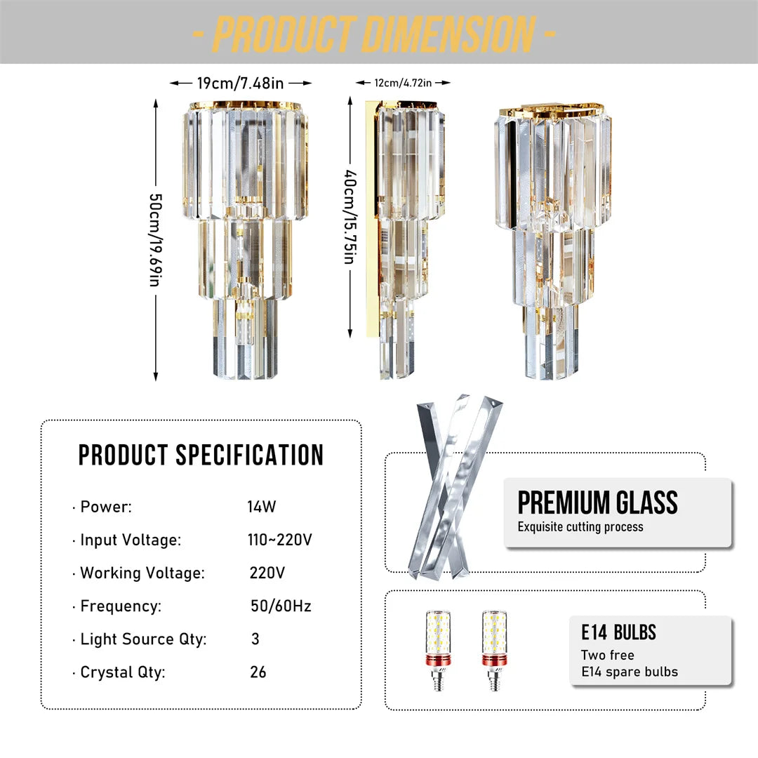 Multi-Layer Crystal Sconce