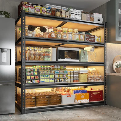 5 Tier Metal Garage Shelving 2500LBS Capacity: 72" H x 40" W x 20" D
