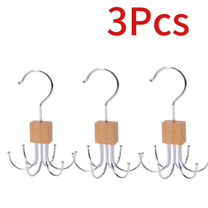 1 - 5 pcs, 360° Rotating 6 Hook Hanger and Closet Organizer