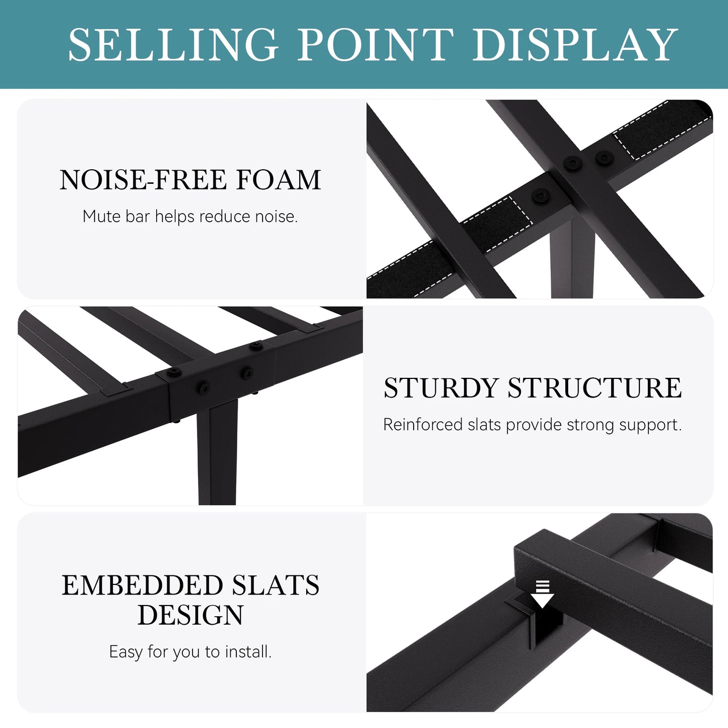 Twin/Full/Queen/King Metal Bed Frame with Vintage Circular Design Headboard and Footboard, Extra Under-Bed Storage