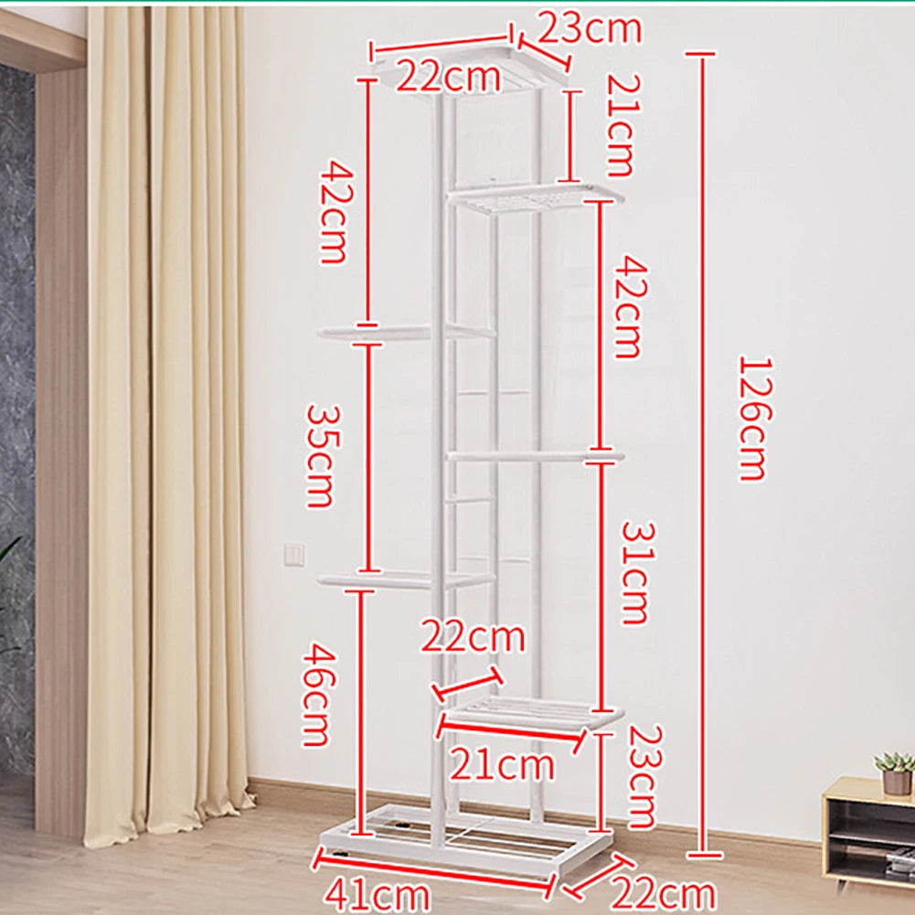 7 Tier 8 Potted Metal Plant Stand Indoor/Outdoor