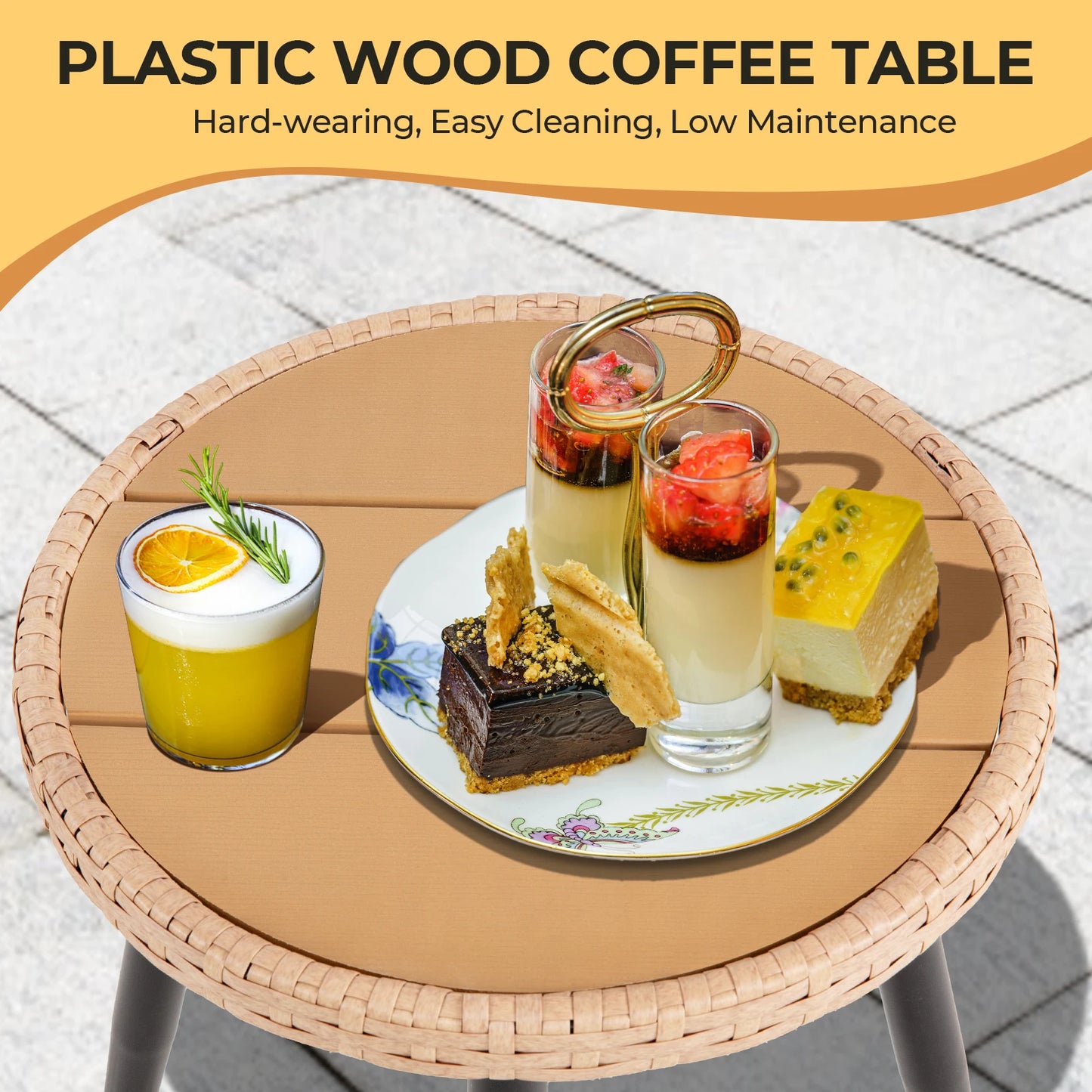 5 Piece  Wicker Bistro Set