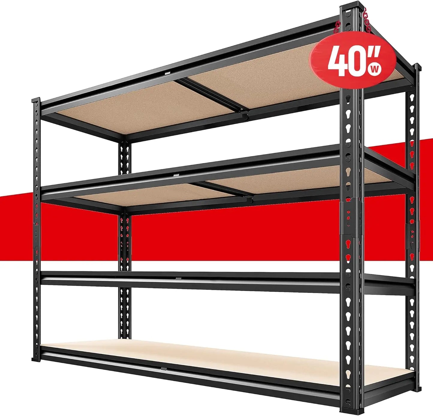 5 Tier Metal Garage Shelving 2500LBS Capacity: 72" H x 40" W x 20" D