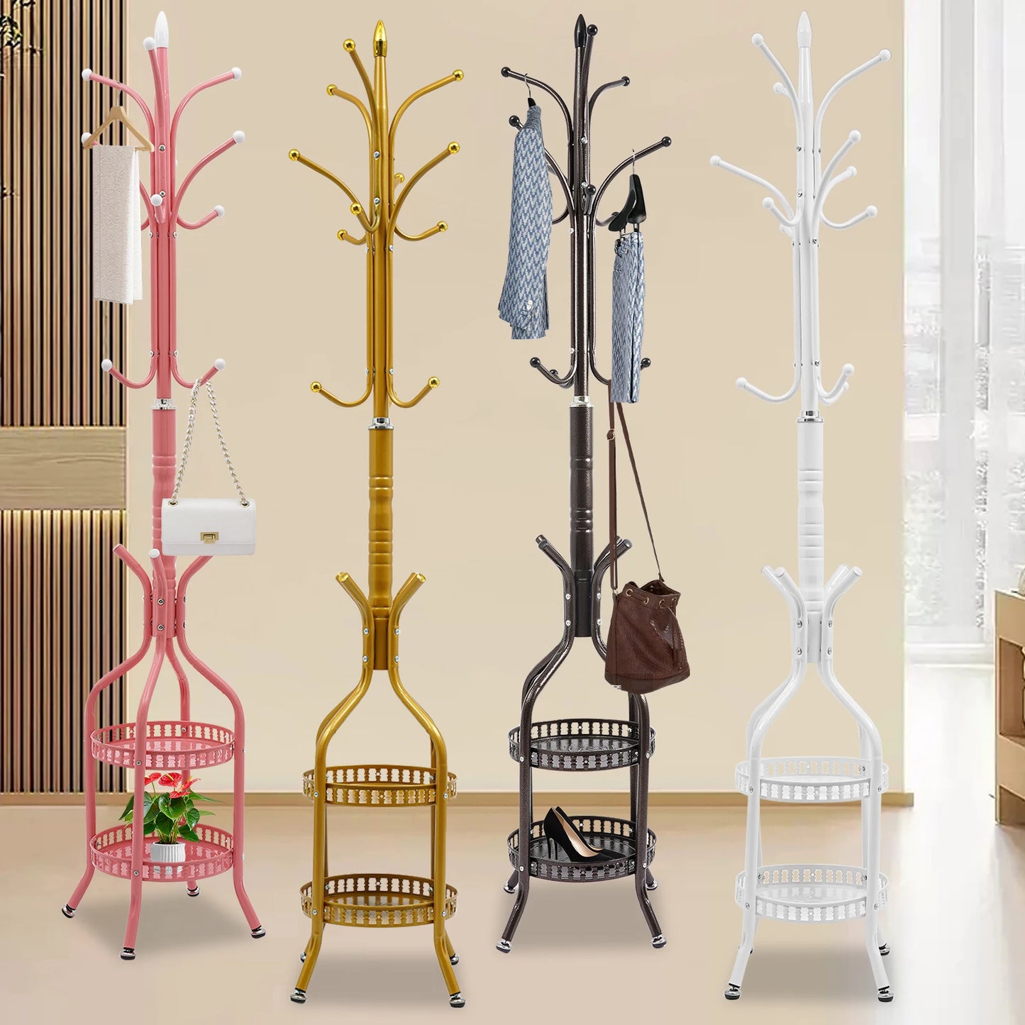 Free Standing Iron Coat Rack