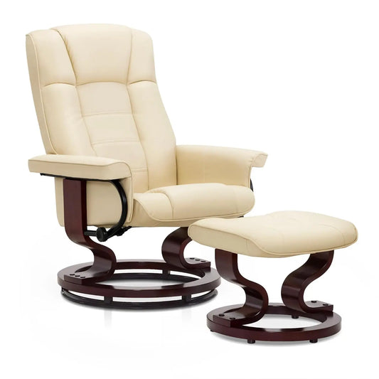 Manual Swivel Recliner with Ottoman Set