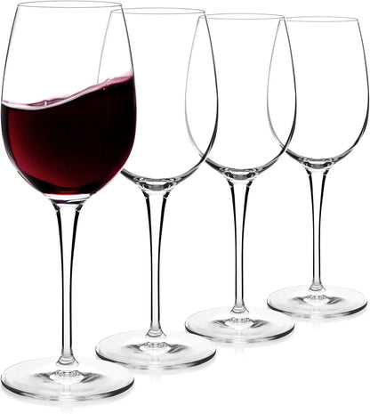 Set of 4 Premium Lead-Free Crystal Bordeaux Wine Glasses