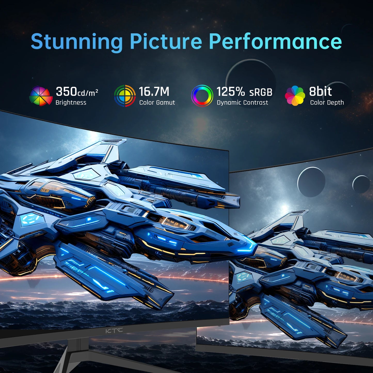 32 inch 240Hz Curved Gaming Monitor 1080P HDR10, HDMI/DP/USB Ports, Tilt Adjustable,