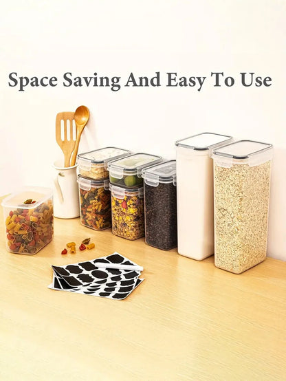 18pcs, Storage containers with airtight and watertight lids and labels