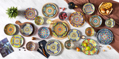 12/16/18/24 Piece Bohemian Style Ceramic Dinnerware Set