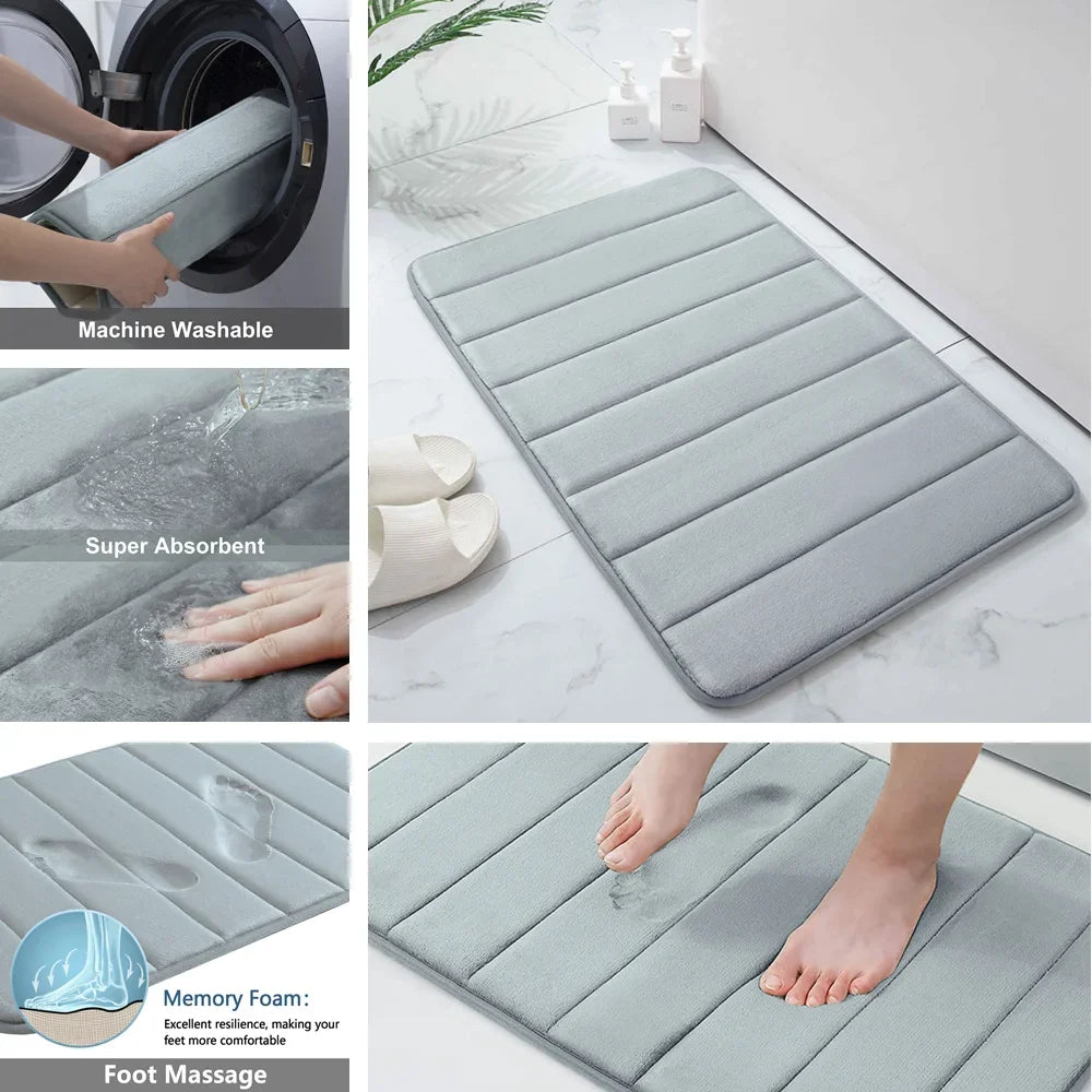 Super Absorbent Memory Foam Bathroom Carpets