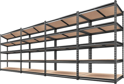 5 Tier Metal Garage Shelving 2500LBS Capacity: 72" H x 40" W x 20" D