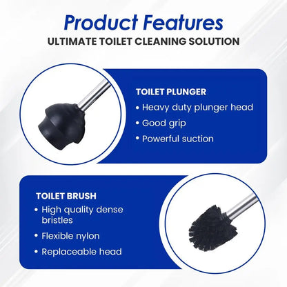 Modern Toilet Brush and Plunger Set