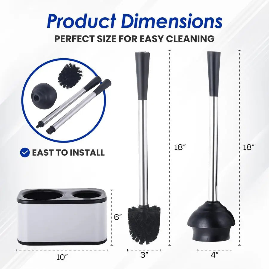 Modern Toilet Brush and Plunger Set