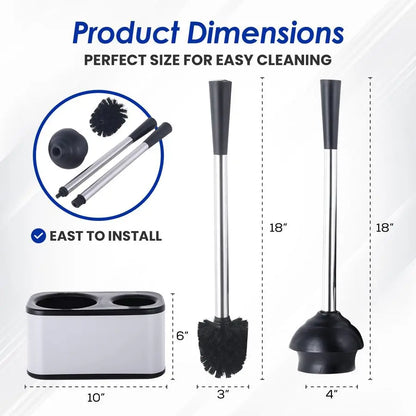 Modern Toilet Brush and Plunger Set