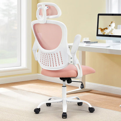 Mesh Ergonomic Office Computer Desk Chair w/ Flip-up Arms and Adjustable Headrest