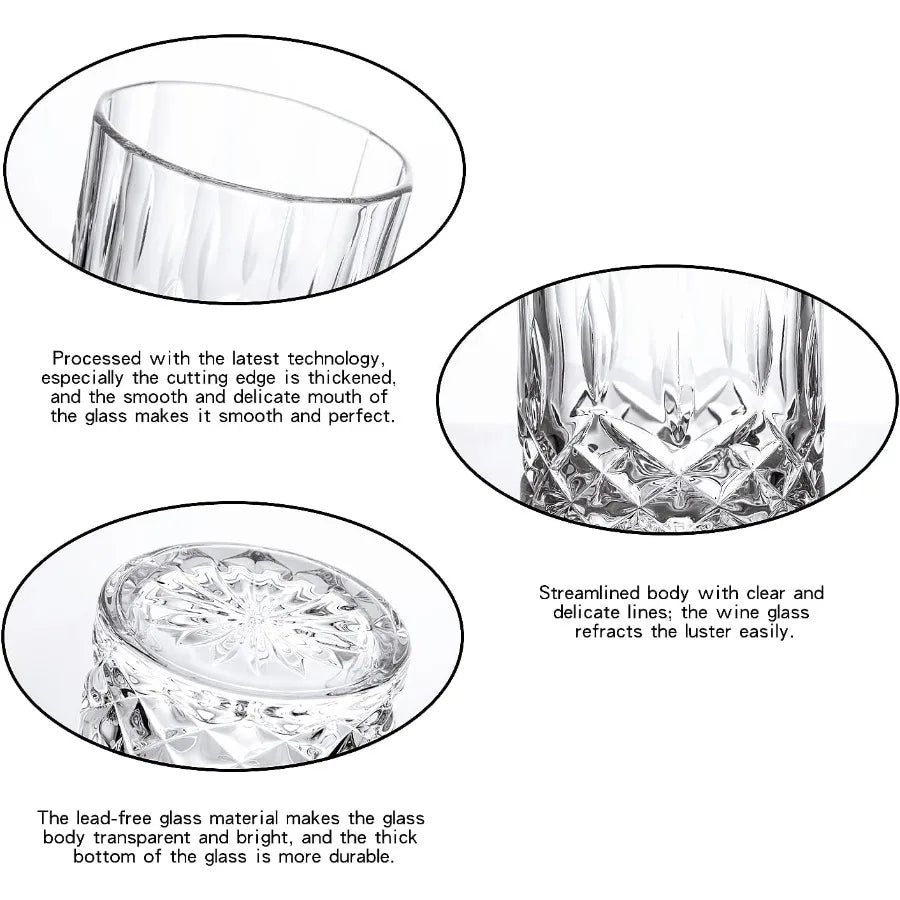 Lead-Free Crystal Whiskey Glasses, Set of 4