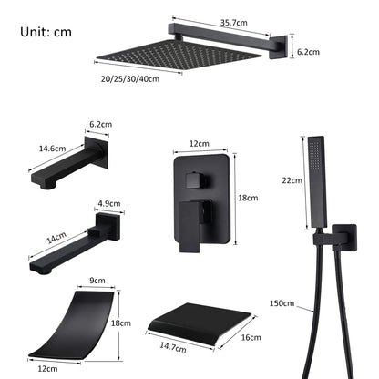 Embedded Shower Faucet Set with Tub Spout