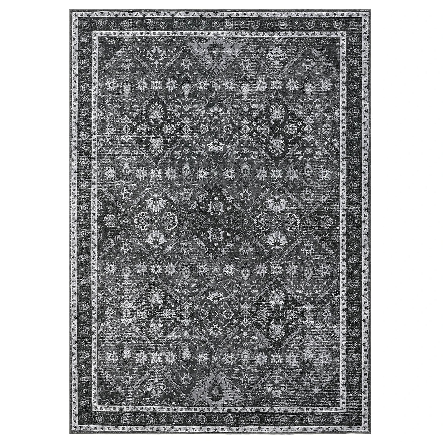 Machine Washable, Non-Slip,Stain & Water Resistant, Low-Pile Moroccan Rug for Every Room