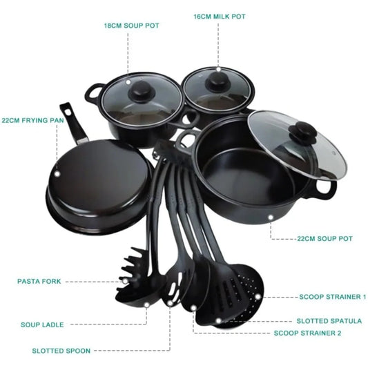 13PCS Non-Stick Induction Cookware Set
