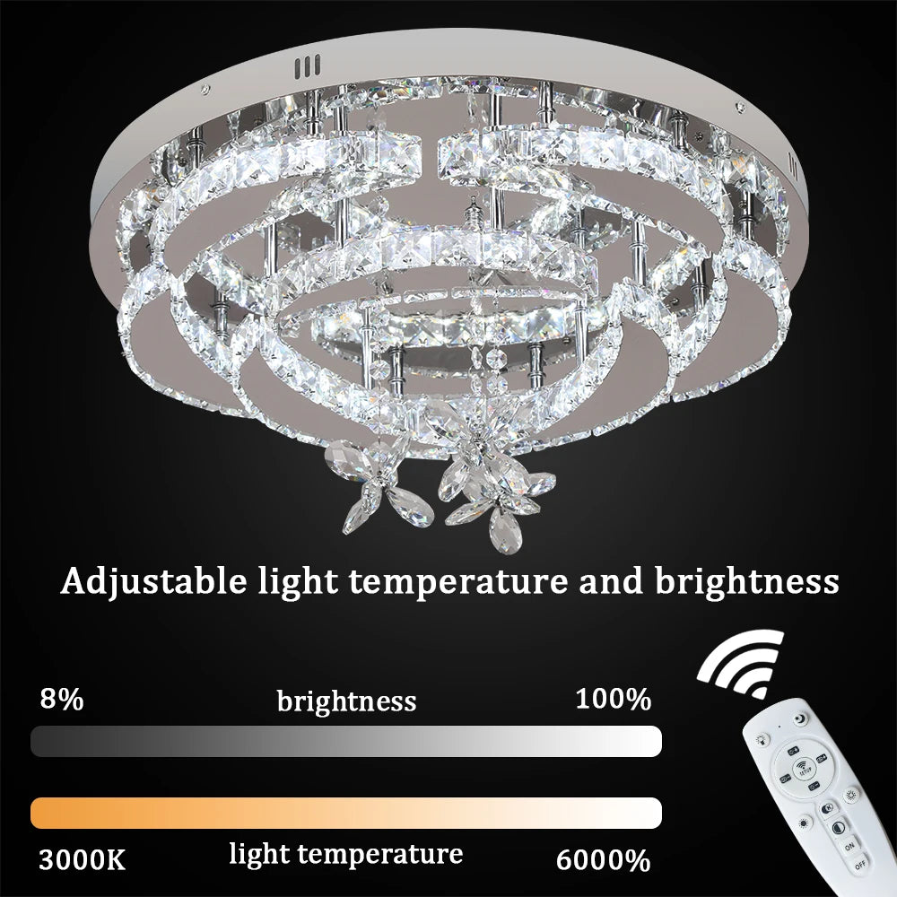 Modern Dimmable LED Luxury Crystal Chandelier