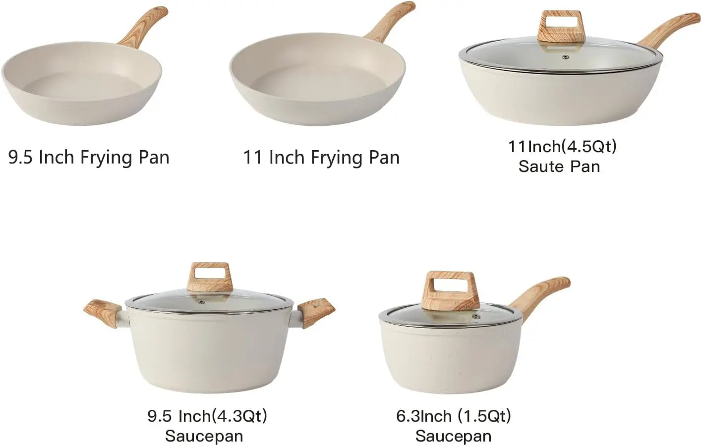 16-Piece Non-Stick Cookware Set with Pots, Pans, and Accessories
