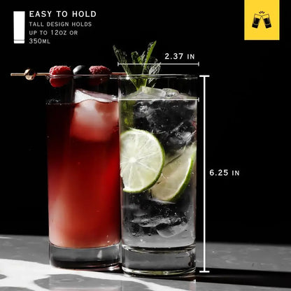 Premium12oz Cocktail Tumbler Glass Set,  Set of 12